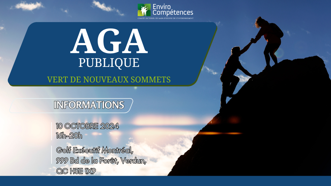 EnviroCompétences vous invite à son Assemblée générale annuelle (AGA) publique !
